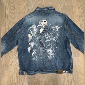Vintage Disney Jack Skellington Nightmare Before Christmas Denim Jean Jacket XL